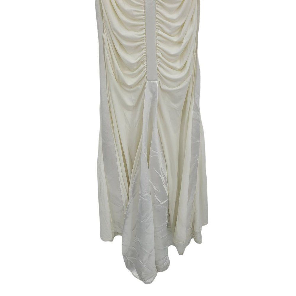 Vtg 80s Jessica McClintock Wedding Dress Gown Sz 8 Ivory Bodycon Fishtail Halter - Picture 13 of 16